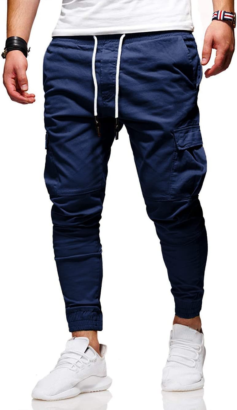 BUXKR Mens Cargo Pants Casual Hiking Pants Workout Joggers Sweatpants for Men - Image 5