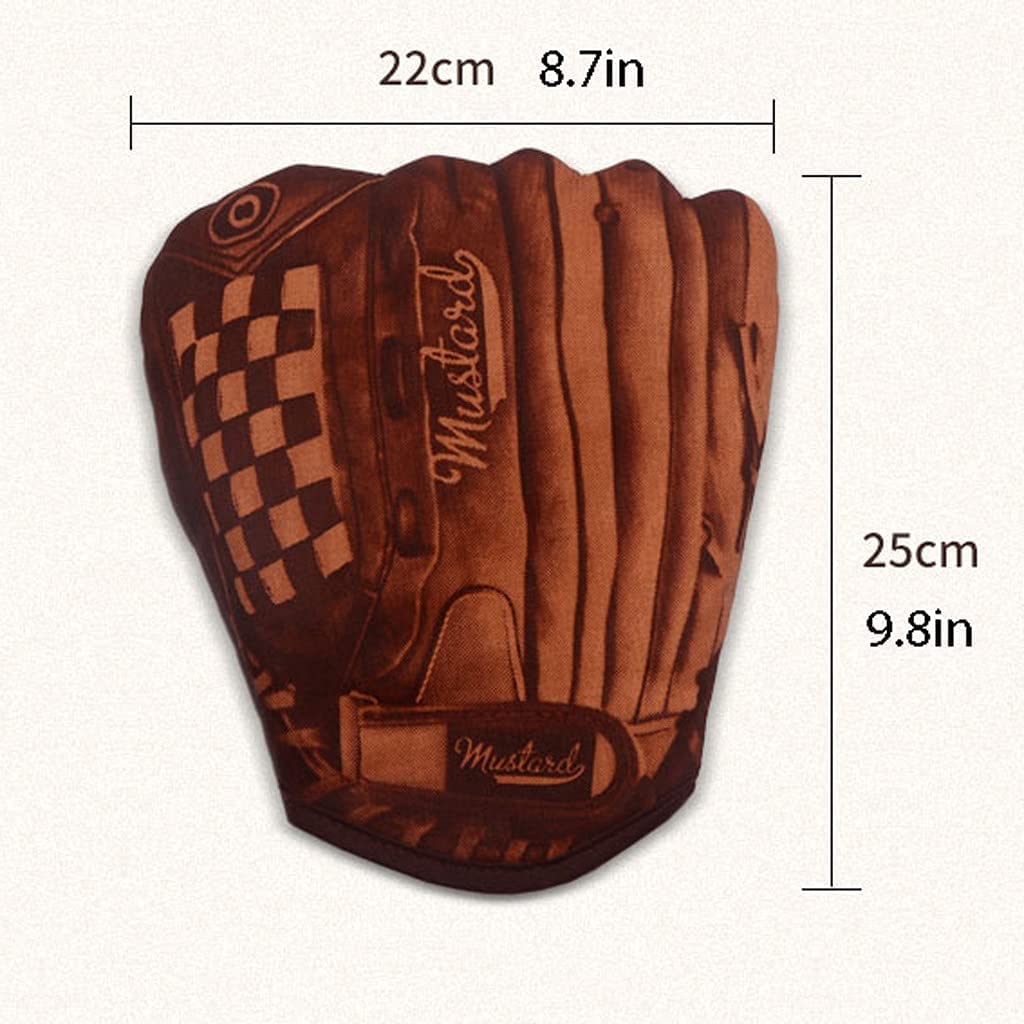 Gants De Four Gants De Four en Coton Épais Isolation Thermique Mignonne Haute Température Et Anti-brûlure pour Four À Micro-Ondes Domestique, 2 Pièces Gant Résistant A La Chaleur (Color : Baseball Gl