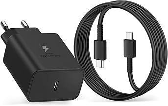 Caricatore 45W per Samsung Galaxy S24/S24 Ultra/S24+/S23/S23 Ultra /S23+/S22/S21/S20/A55/A54/A53, Caricabatterie Rapido USB C Super Veloce con 2M Cavo