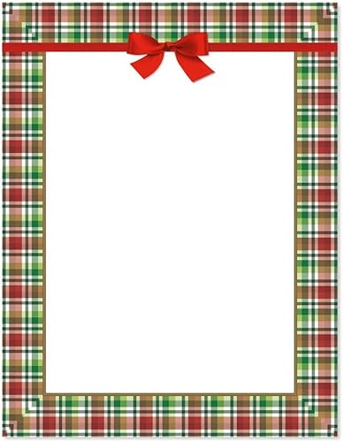 Vista 78 de Papel para cartas con pequeños árboles navideños, juego de 25 papeles de Navidad de 8 1/2 x 11 pulgadas, papel compatible con computadora