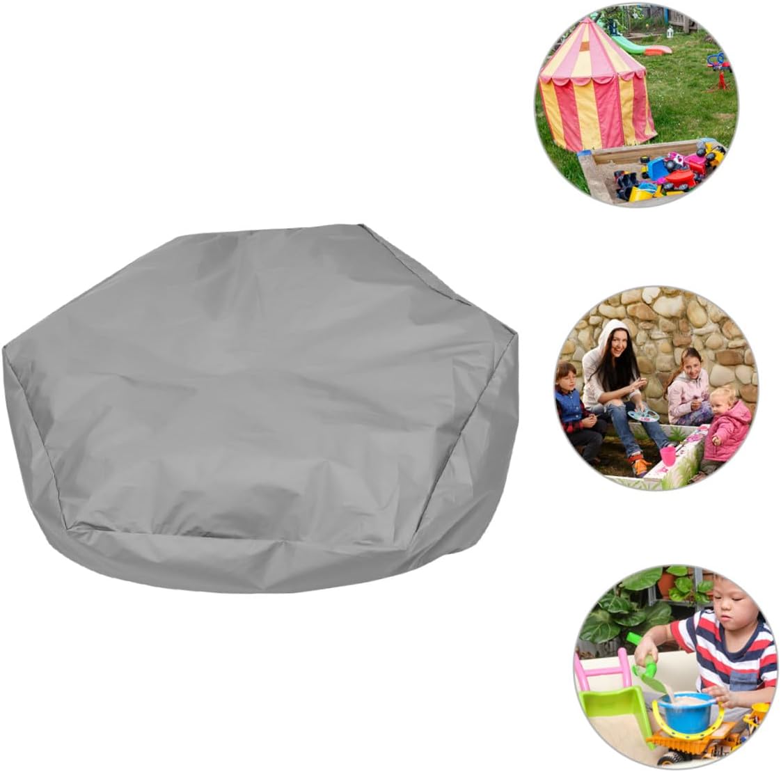 1pc Hexagonal Sandbox Cover Oxford Cloth Protective Cover for Outdoor Use for Boys and Girls Sand Toys Grey