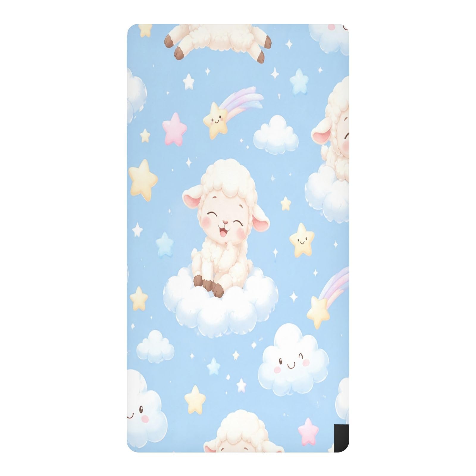 BOESI Cloud Lamb Waterproof Crib Sheet,Fitted Mattress Protector