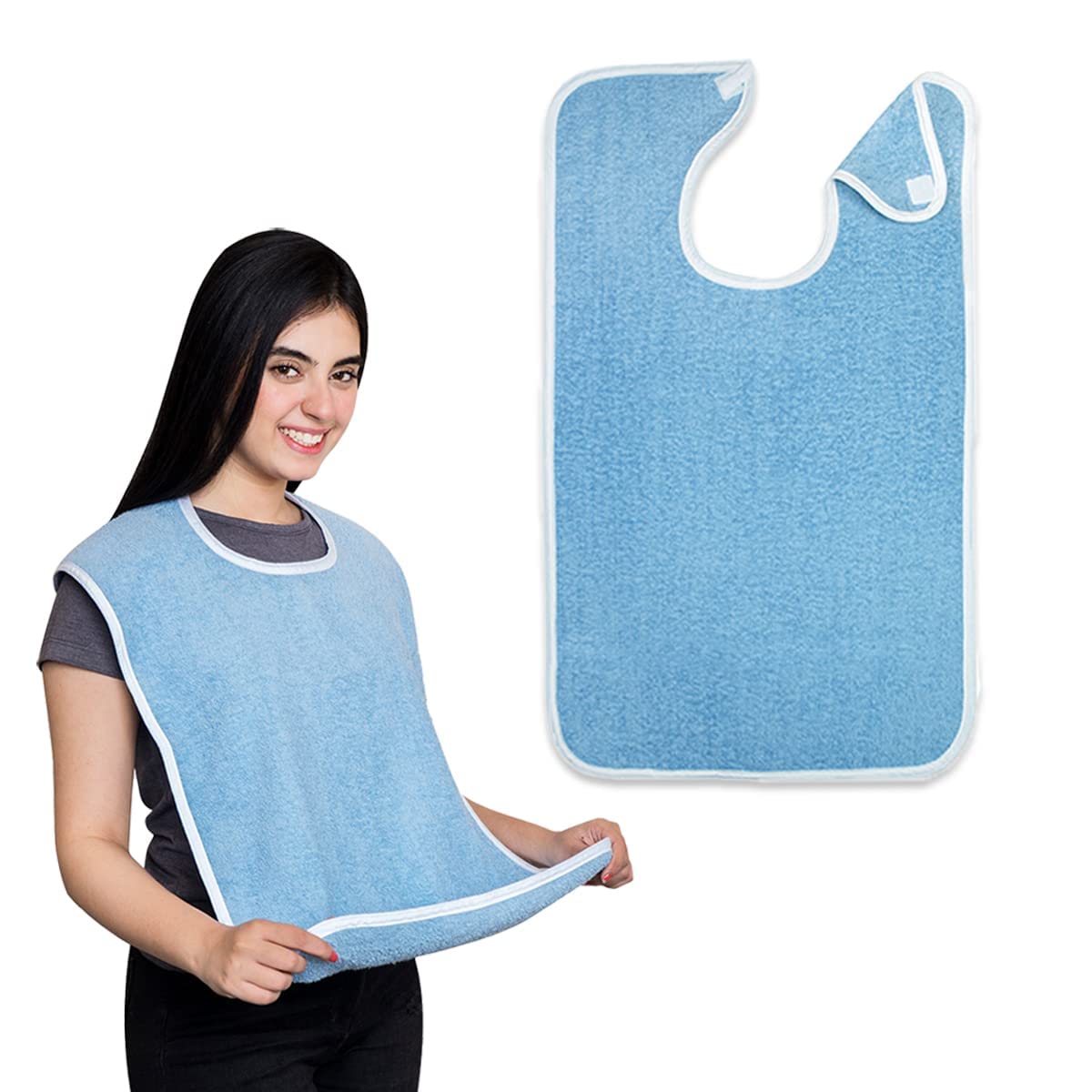 Avalon Towels Adult Bibs for Women 100% Cotton Bib for Adults for Eating - Terry Cloth Adult Bibs for Men Clothing Protectors