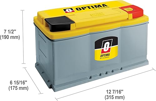 Miniatura 2 de OPTIMA Baterías DH7 YellowTop de alto rendimiento selladas AGM para auto, camión y SUV, 880 CCA, sin mantenimiento, montaje vertical, tamaño del