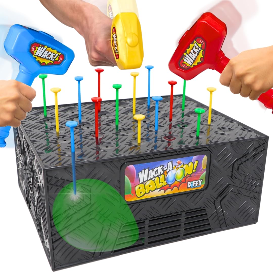 Wack A Balloon Party Edition Pop Game for Kids and Adults, Interactive Balloon Popping Party Gift for Game Night, Family Fun and Classrooms, Ages 4+