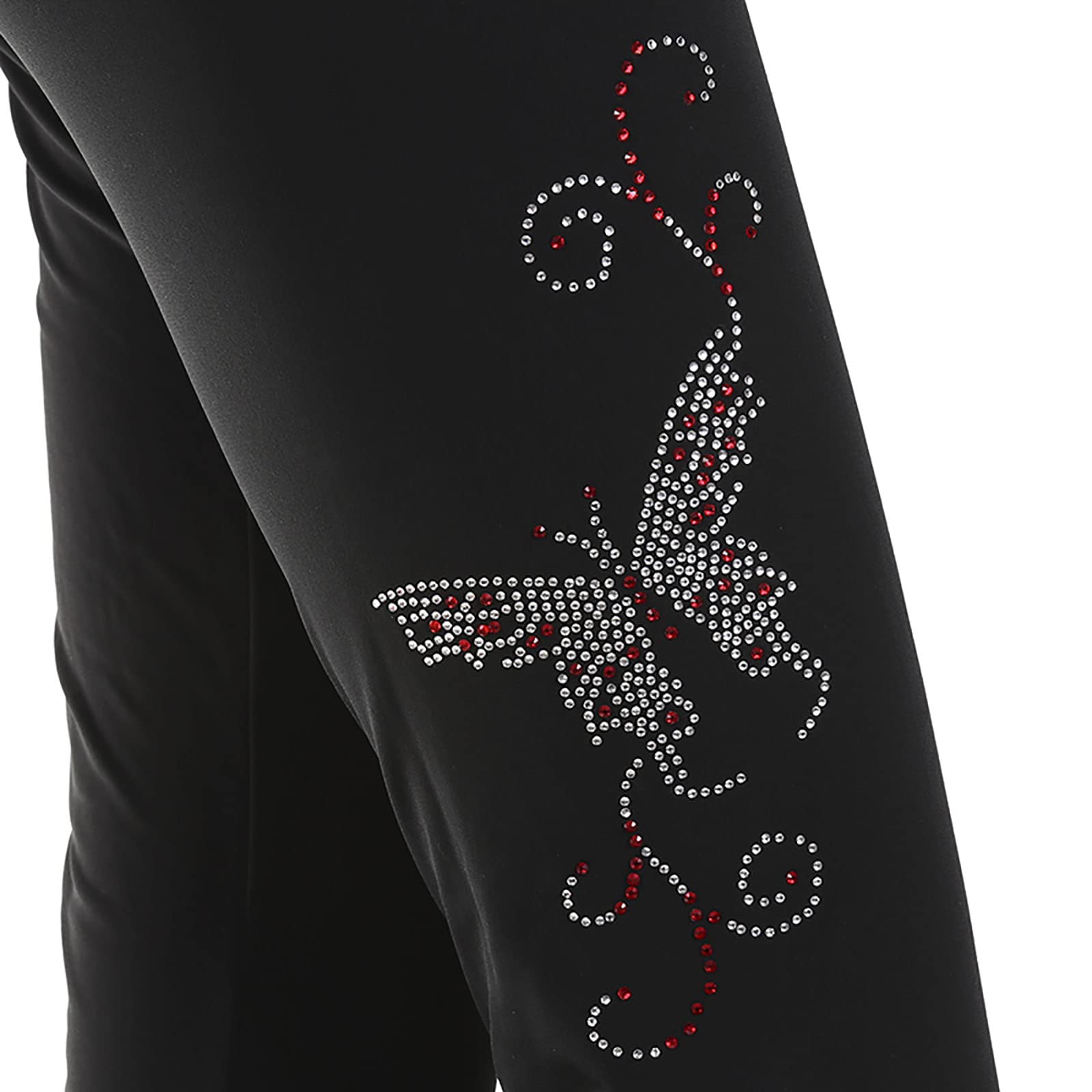 Dziewczęce damskie rajstopy do ćwiczeń łyżwiarstwa figurowego, ciepłe polarowe legginsy do jazdy na łyżwach z wysokim stanem dla kobiet (rozmiar XS, kolor: czarny)