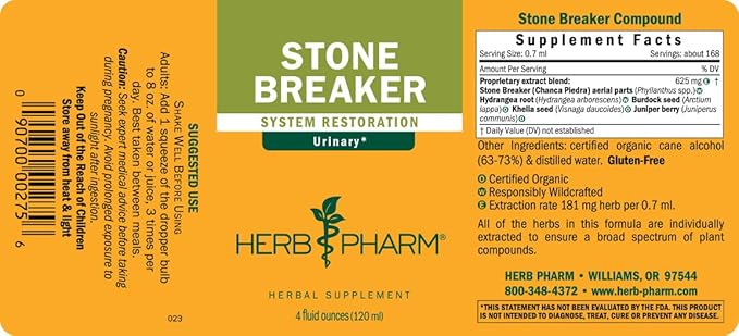 Herb Pharm Stone Breaker (Chanca Piedra) Compound for Urinary System Support - 4 Ounce