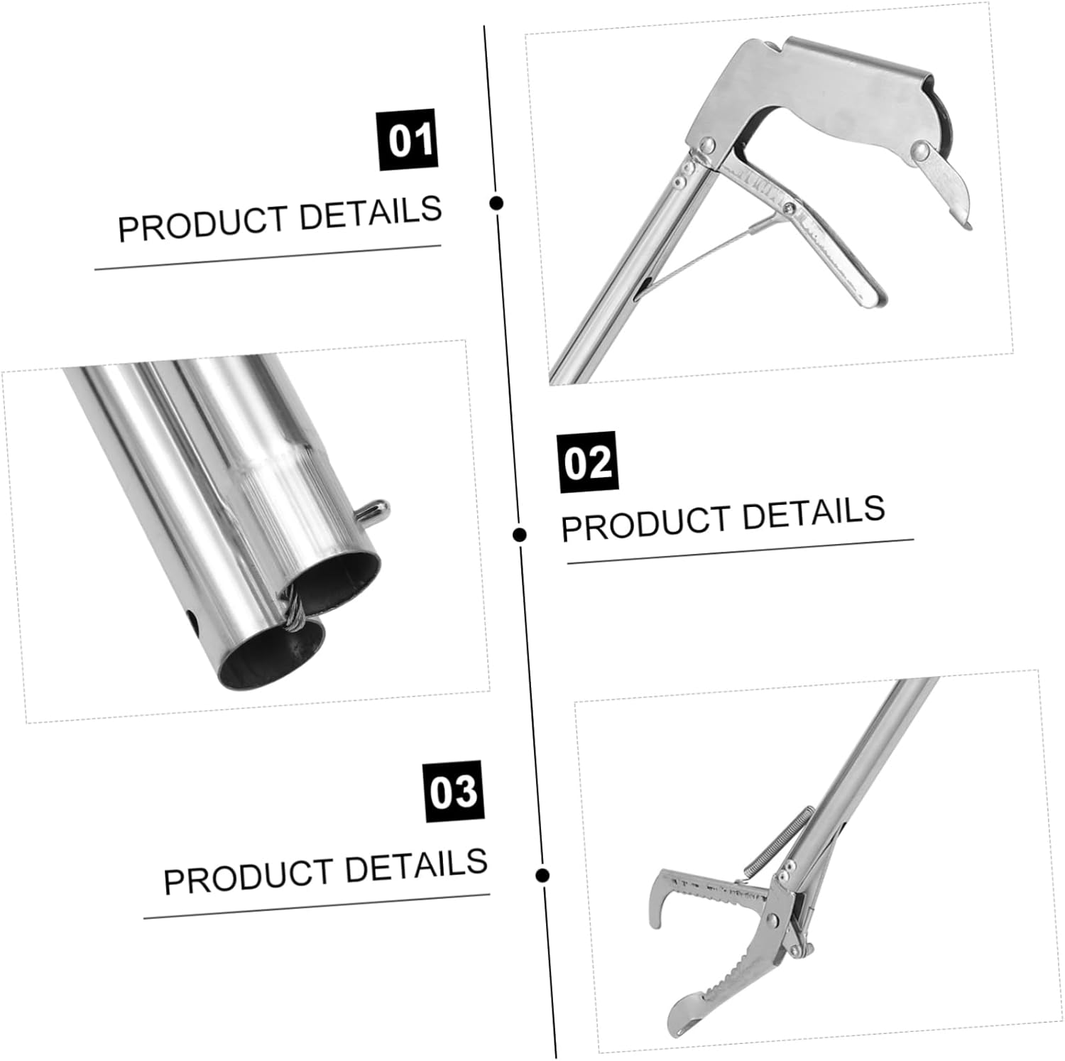 1Pc Folding Snake Catch Clamp Stainless Steel Snake Clip with Lock Portable and Practical for Outdoor Snake Catching Lightweight and Easy to Use