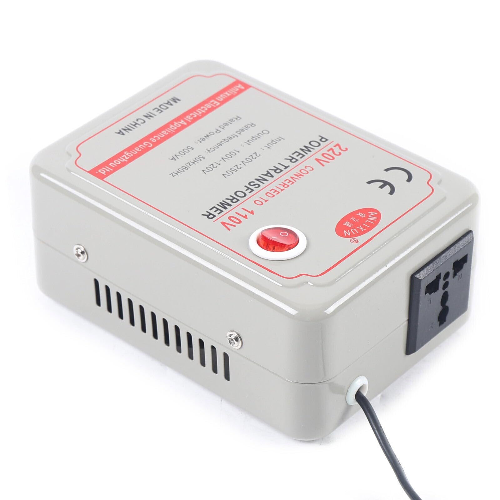 Transformador de voltaje variable potente Convertidor de voltaje Transformador para transformar aparatos eléctricos con un voltaje de 220V-250V en un voltaje de 100-120V.