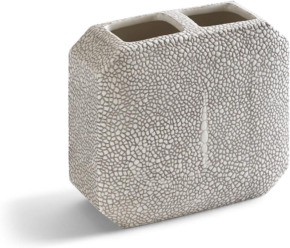Kassatex Shagreen Bath Accessories Toothbrush Holder Porcelain/Grey One Size