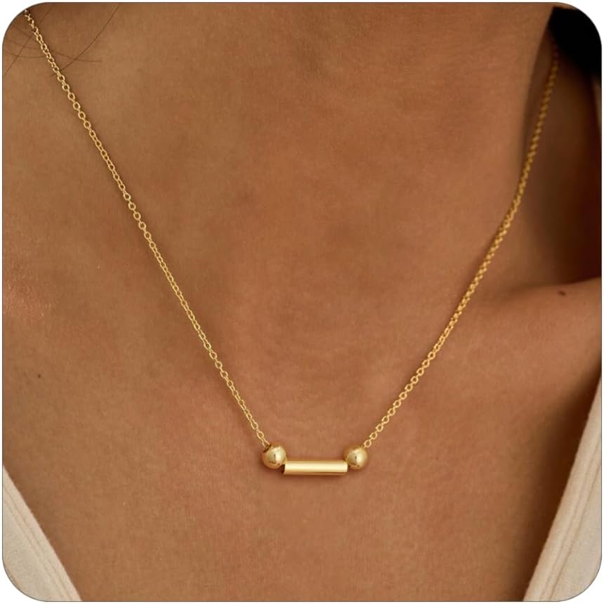 Initial Necklace for Women Trendy, 14K Gold Plated Morse Code Necklace, A-Z Letter Pendant Custom Personalized Hypoallergenic Necklaces Fashion Accessories Gold Jewelry Gifts for Her