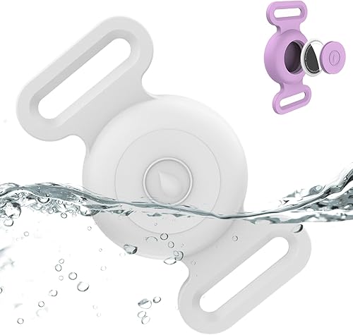 Soporte impermeable para collar de perro compatible con Apple AirTag, funda de silicona impermeable para collar de perro, soporte AirTag antipérdida