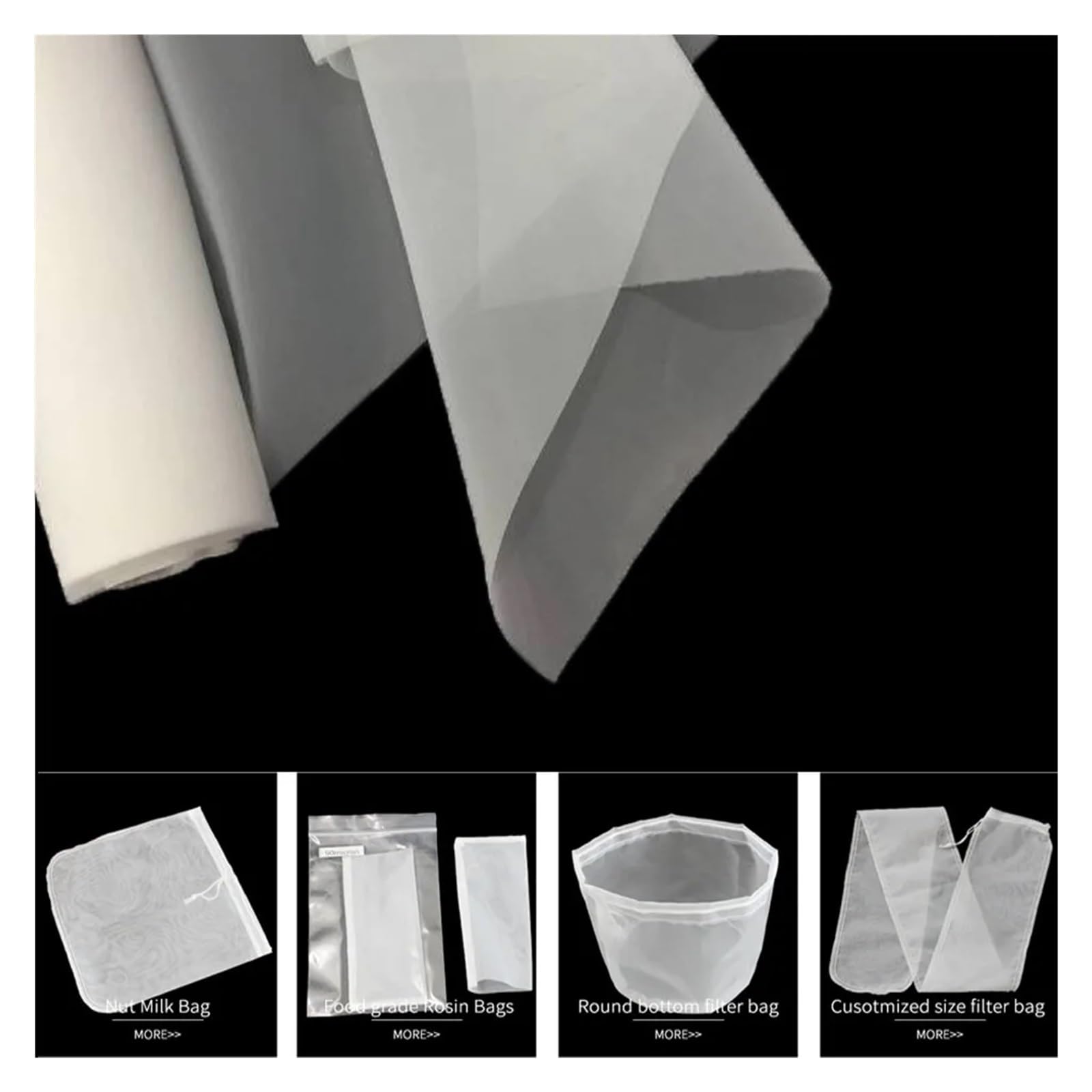 Malla de filtro de nailon 400 mesh 1x5 metro grado alimenticio para agua y aceite de cocina