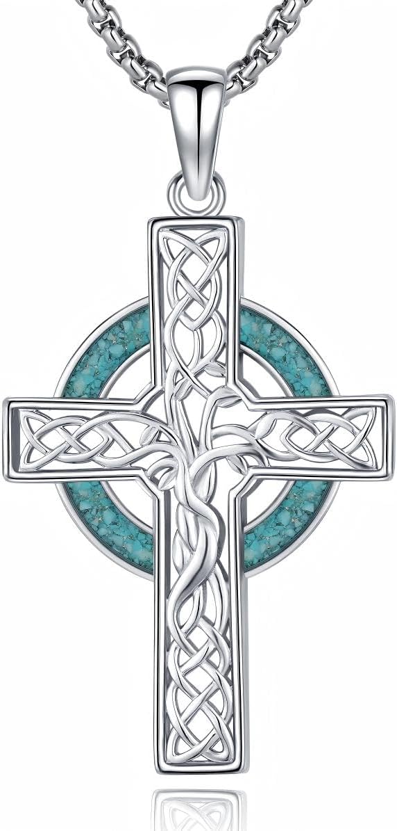 Cross Necklace 925 Sterling Silver Cross Religious Pendant Jewelry Gifts for Women Men