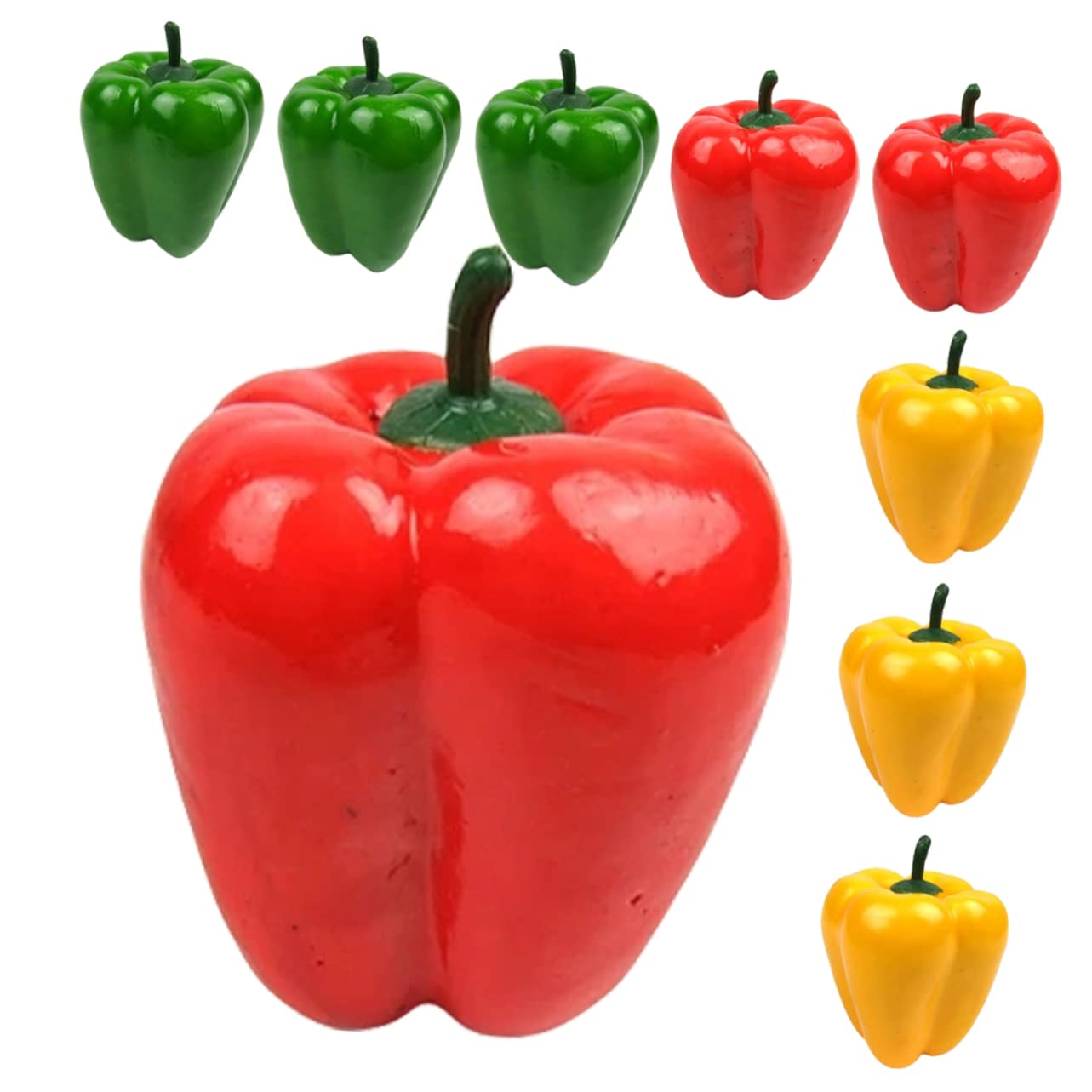 Holibanna 9pcs Simulation Bell Pepper Model Plant Showcase Poly Dragon