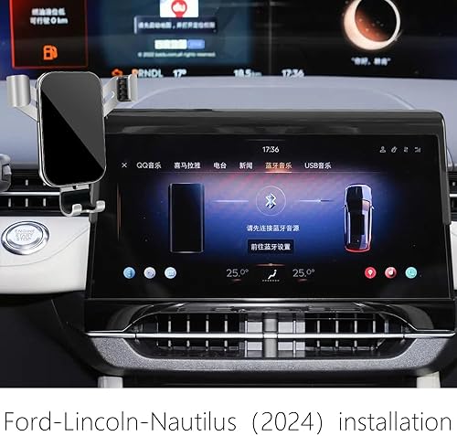 Miniatura 8 de LUNQIN Soporte para teléfono de automóvil para Lincoln Nautilus 2021-2023 Teléfonos grandes con funda, accesorios para automóviles, soporte de