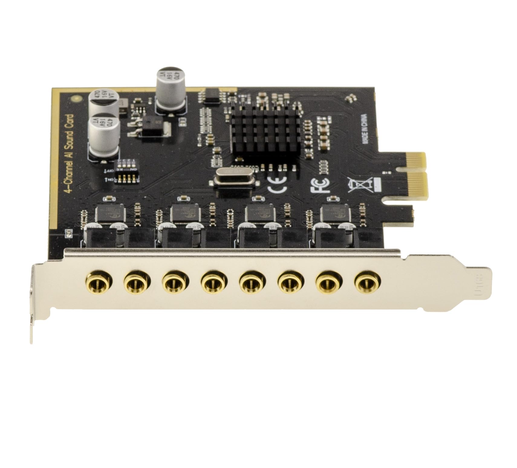 KALEA-INFORMATIQUE Tarjeta de Sonido PCIe CM6646 de 4 Canales HD con Entrada y Salida Independientes para grabación o reproducción simultáneas, 192 kHz y 16/24/32 bits, supresión de Ruido Mediante IA