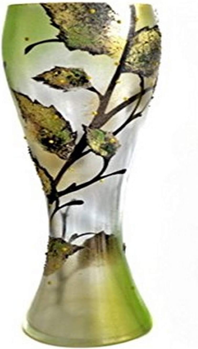 JOZEFINA ATELIER Abstraction Leaf Abstraction-500 Vase, Green/Beige