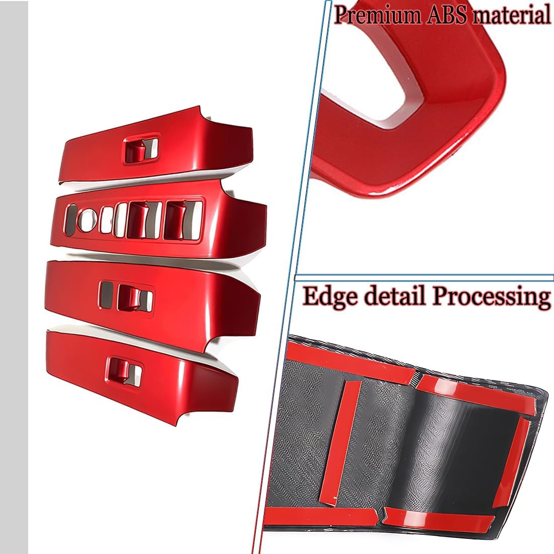 11th Gen Civic Window Control Panel Door Armrest Cover Door Lock Switch for Honda Civic 2022 2023 2024 2025 2026 - ABS Wine red Sport Interior Accessories