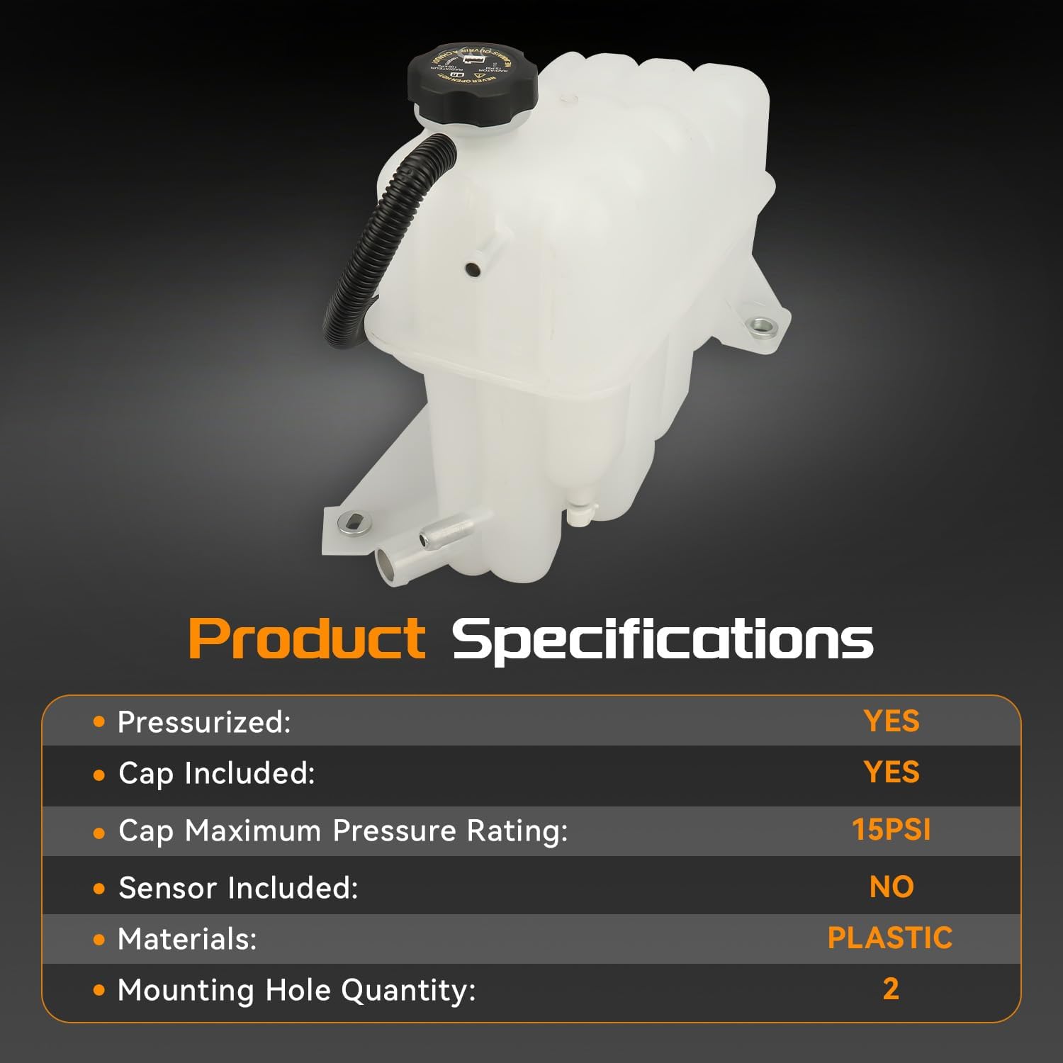 603-125 Front Engine Coolant Reservoir for Chevy Silverado 2500 HD 3500 for GMC Sierra 2500 HD 3500 2001 2002 2003 2004 2005 2006