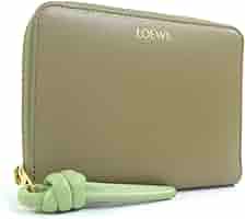 LOEWE ノットコンパクトジップウォレット 二つ折り財布 オリーブグリーン