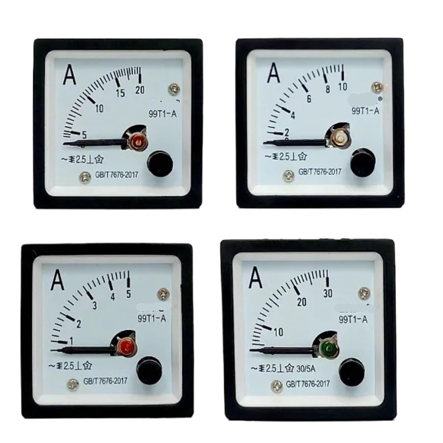 99T1-A Analog Panel Ammeter Gauge Ampere Current Meter 1A2A3A5A10A20A30A50A Pointer Type AC Ammeter 1Pcs(300A(5A))