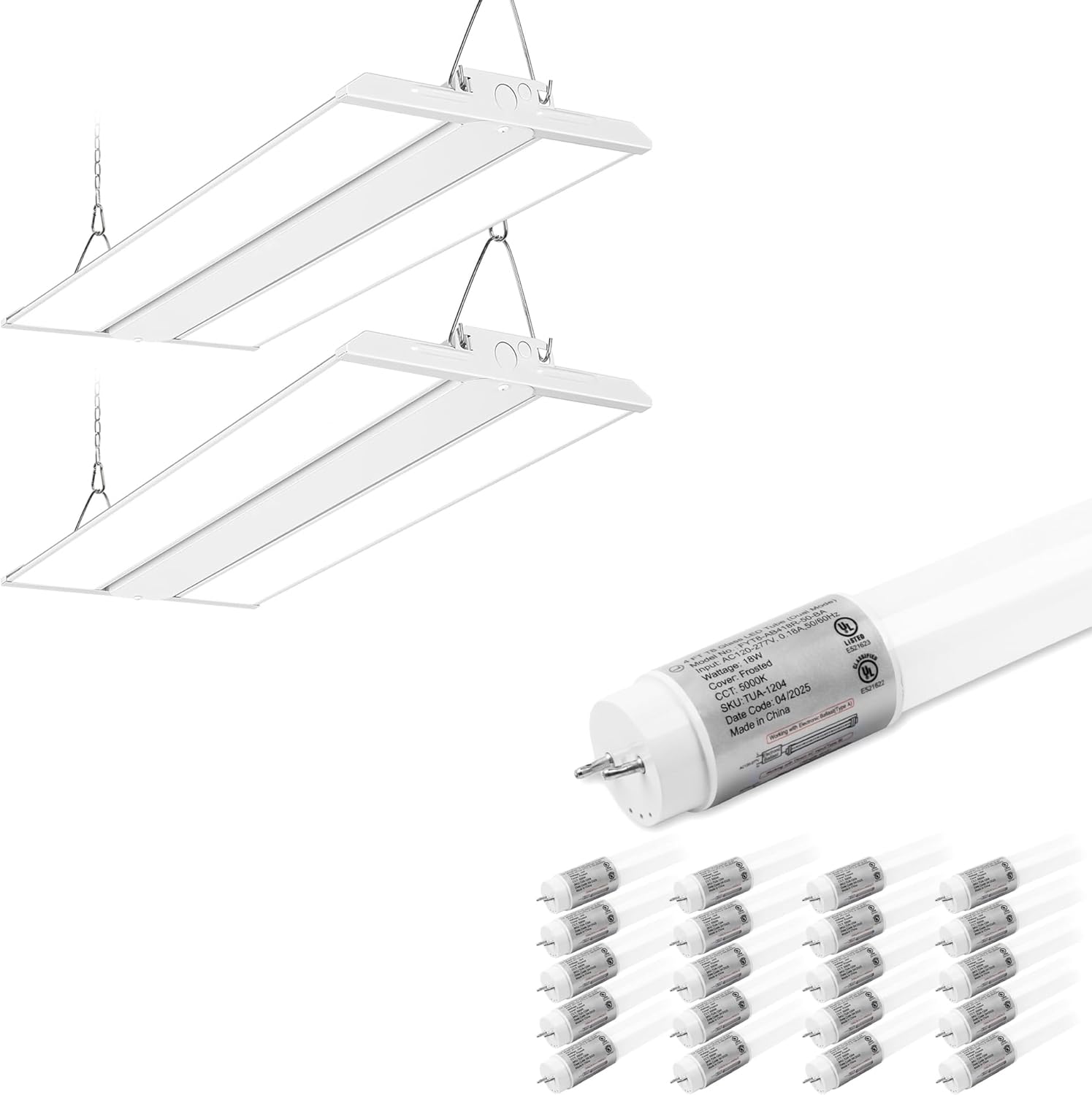 hykolity 2 Pack 2FT LED Linear High Bay 20 Pack 4FT LED T8 Hybrid Type A+B Light Tube