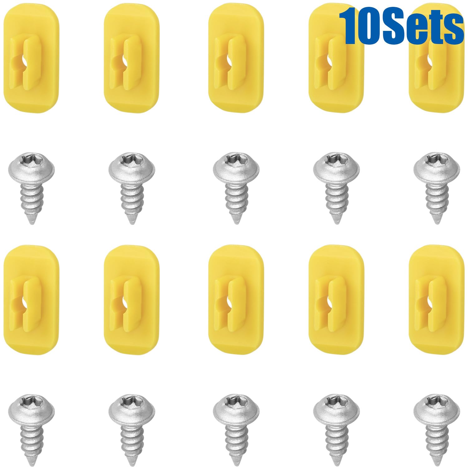 10Sets Roof Trim Molding Grommet with Screw Kit 1106827-00-C, 1115453-00-B for Tesla Model 3, Model Y