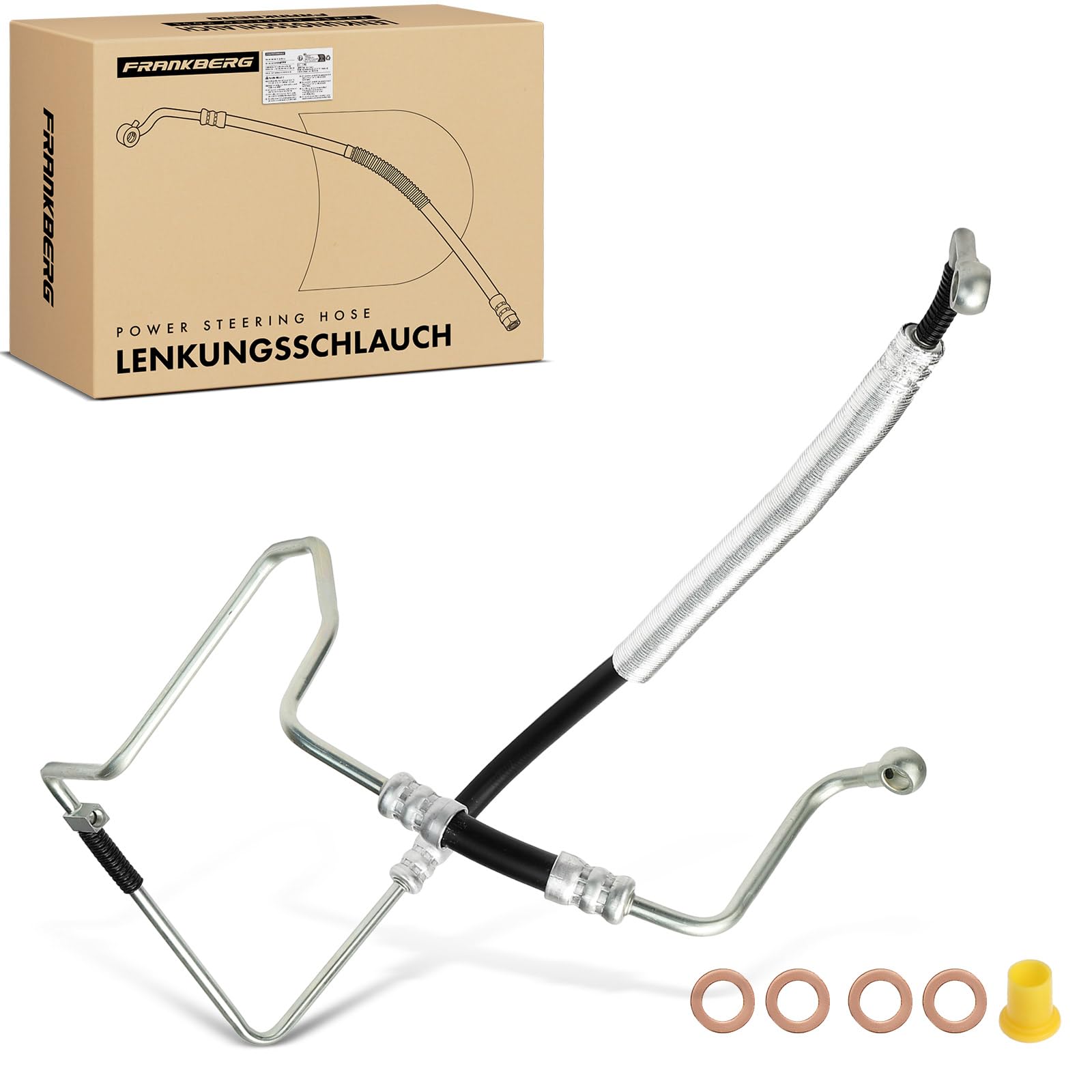 Frankberg 1x Servolenkung Schlauch von Hydraulikpumpe nach Lenkgetriebe Kompatibel mit Arosa 6H 1.0L 1997-2004 Polo 6N1 1.0L-1.6L 1994-1999 Polo 6N2 1.4L 1999-2000 Replace# 57192