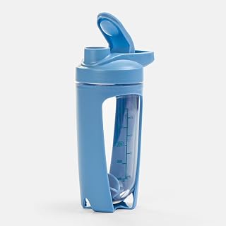 Katsy Style Botella mezcladora de proteínas de 670 ml, a prueba de fugas, sin BPA, con bola mezcladora para batidos suaves (color azul)