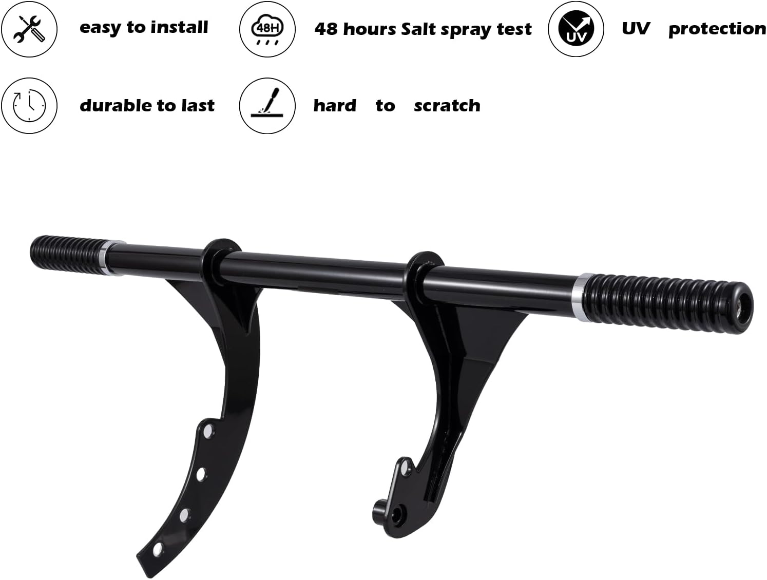 Flat-Out Bar Crash Bar Engine Guard Highway Freeway Bar for Harley Softail Fat boy Fat Bob Heritage Low Rider Breakout Street Bob Deluxe Models 2018-2023 (Gloss Black)