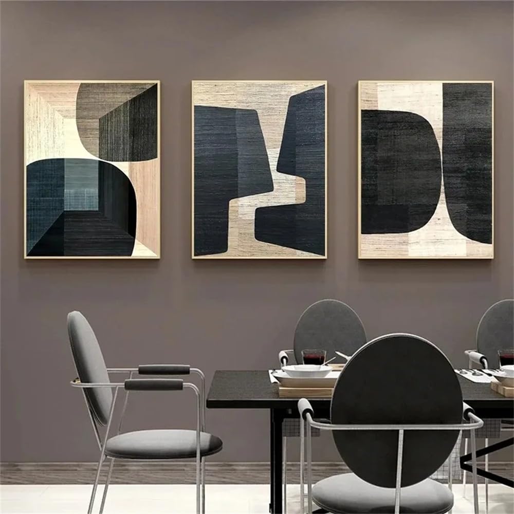 WUHBCZ Wall Posters-Abstract Colours Canvas Print Painting Brown Geometric Poster Modern Wall Art Pictures For Living Room Office Home Decoration-40 * 50cm/3PCS (No Frame)