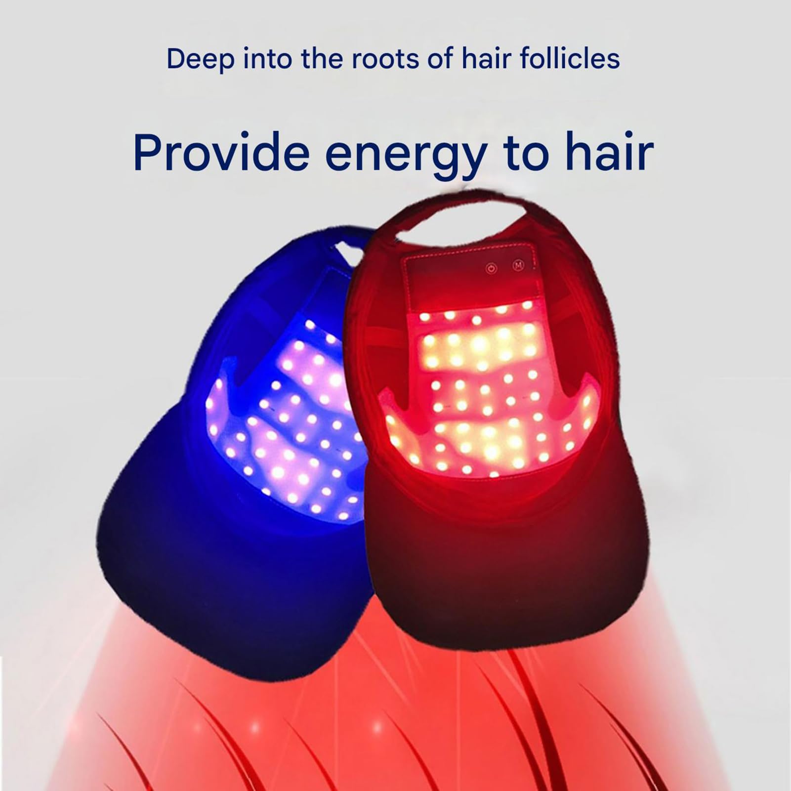 GOURIXIN Terapia de luz roja para el Crecimiento del Cabello, LLLT 660 NM, 850 NM, 470 NM, Gorro de Terapia de luz roja con 70 LED, Mejora la caída del Cabello, para Hombres y Mujeres