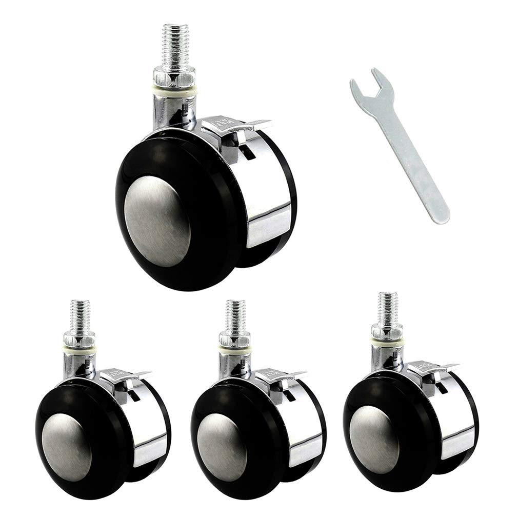 Roulettes pivotantes M8 lot de 4 roues de remplacement avec frein de 5 cm