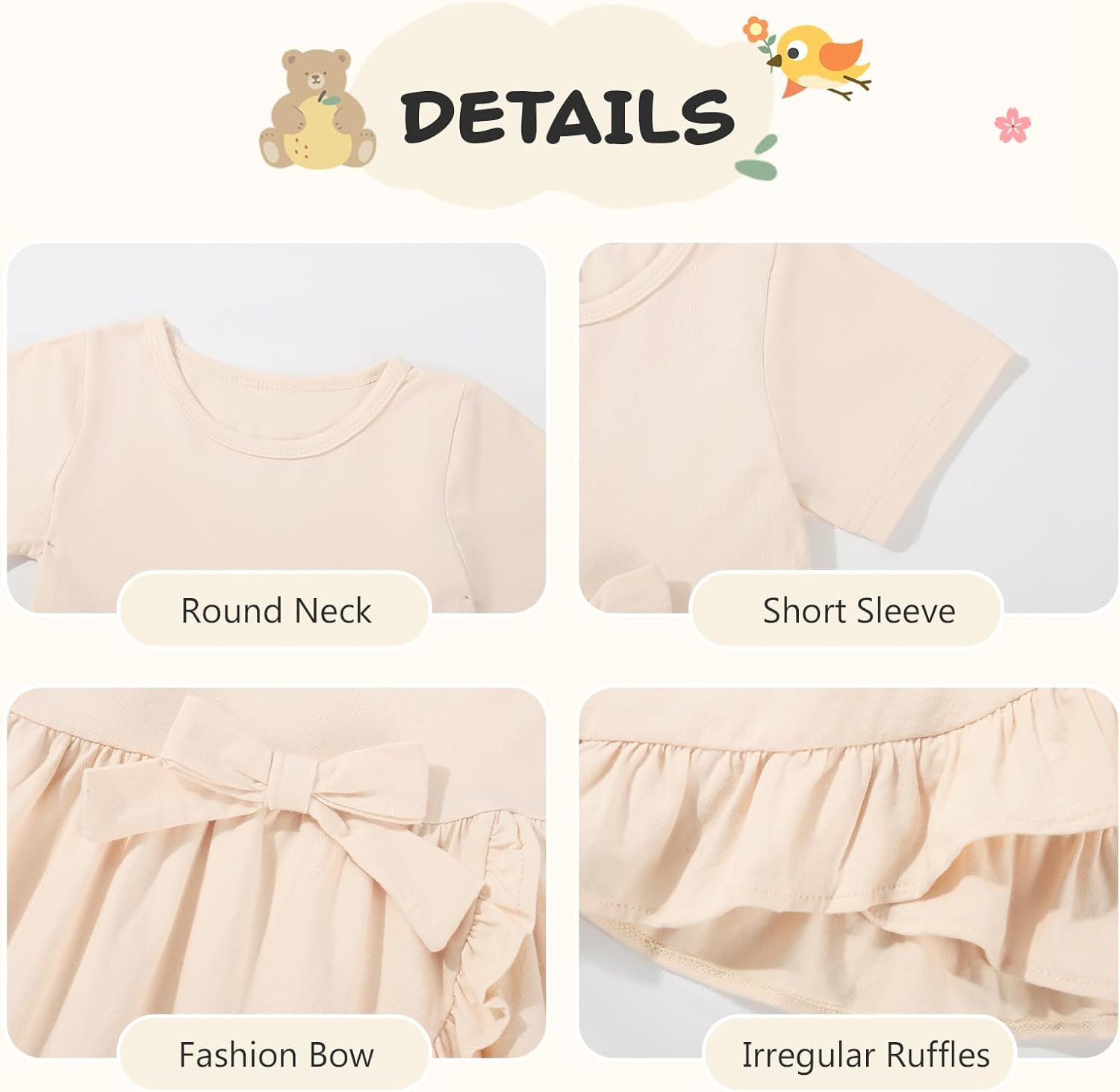 Toddler Girls Dress Cute Short Sleeve with Cotton Summer Dresses Casual Infant Beach Casual Sundress 3-8 Years - Image 6