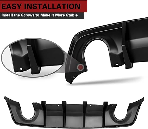 Miniatura 5 de KKoneAuto Difusor trasero compatible con Dodge Charger SRT 2015-2023, difusor de parachoques de labio trasero, divisor de cenefa de PP, estilo OE