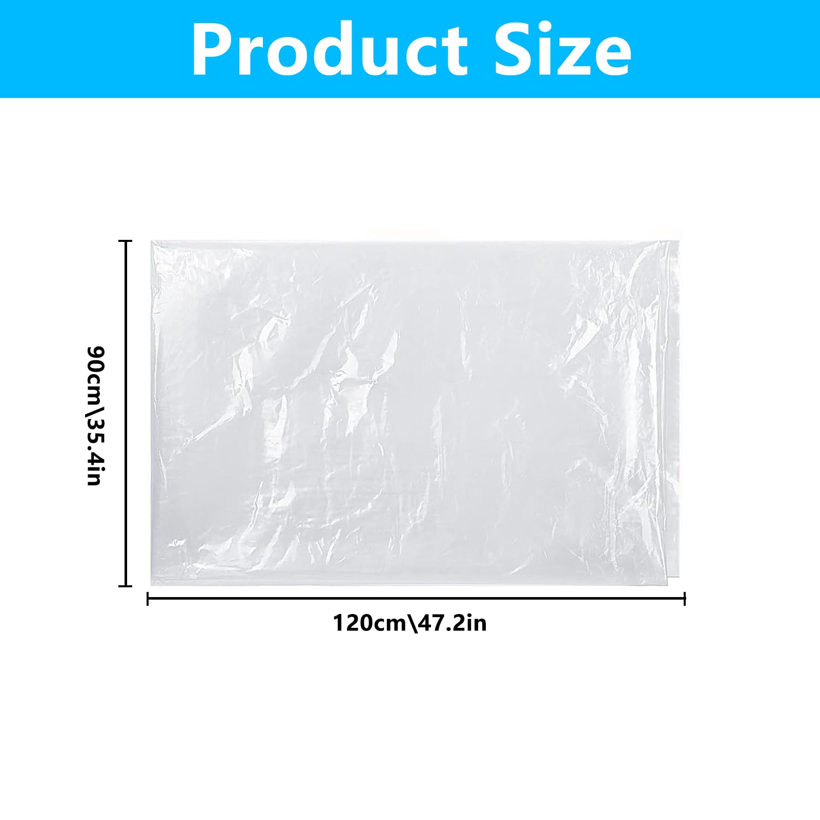 8 Pcs Clear Plastic Bags Extra Large - Image 2