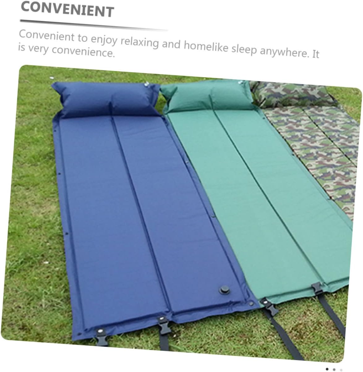 DECHOUS Inflatable Camping Mat Pillow Portable Wear-Resistant Sleeping Pad for Outdoor Camping and Napping Single Person Self-Inflating Design