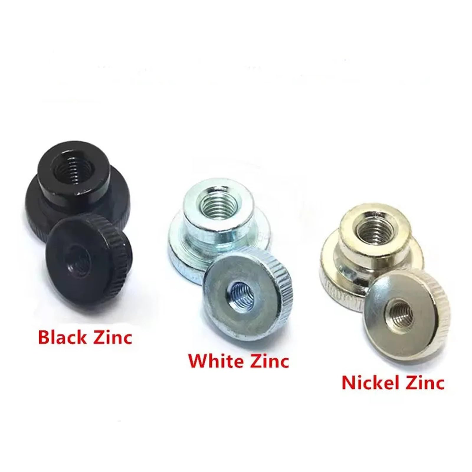 10-50 Pz M3 M4 M5 M6 M8 M10 Nero O Zincato Zigrinato Dado A Pollice Stringere A Mano Stampanti 3D Parti Di Facciata Continua(White Zinc Plated,M8 20pcs)