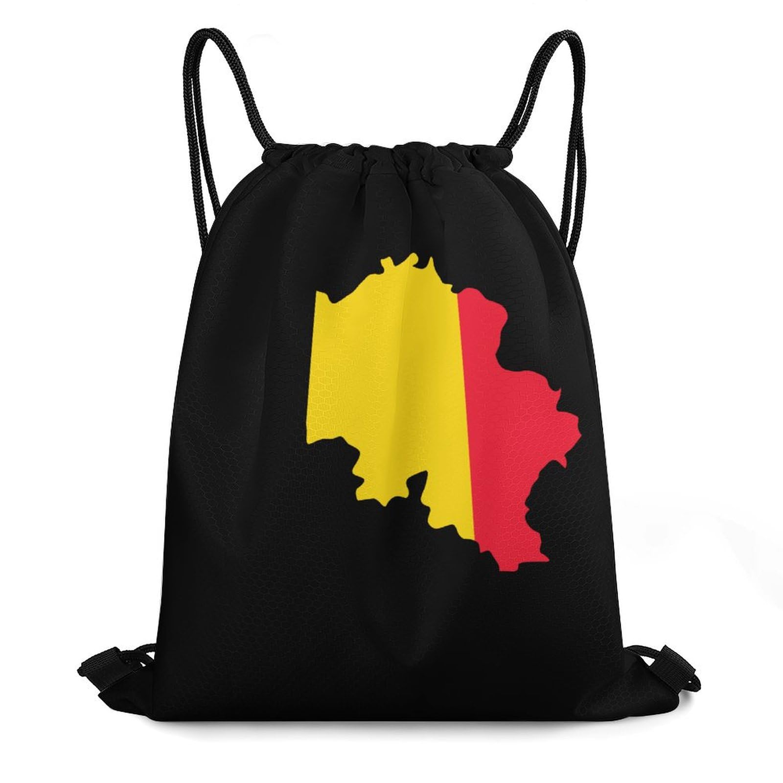 Belgian Map Flag Drawstring Backpack Durable Sport Gym Bags Daypack for Men Women 35 * 42cm