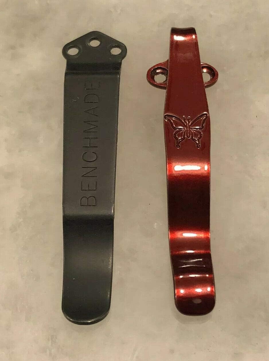 Red Titanium Deep Pocket Clip & Screws For Benchmade Super Freek 560BK-1 Knife