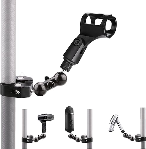 Clip de micrófono, soporte de abrazadera de micrófono compatible con Shure sm58 sm48 sm81 sm57 Mic, MV5, MV51, PGA52, Sennheiser E835, E945 E935,