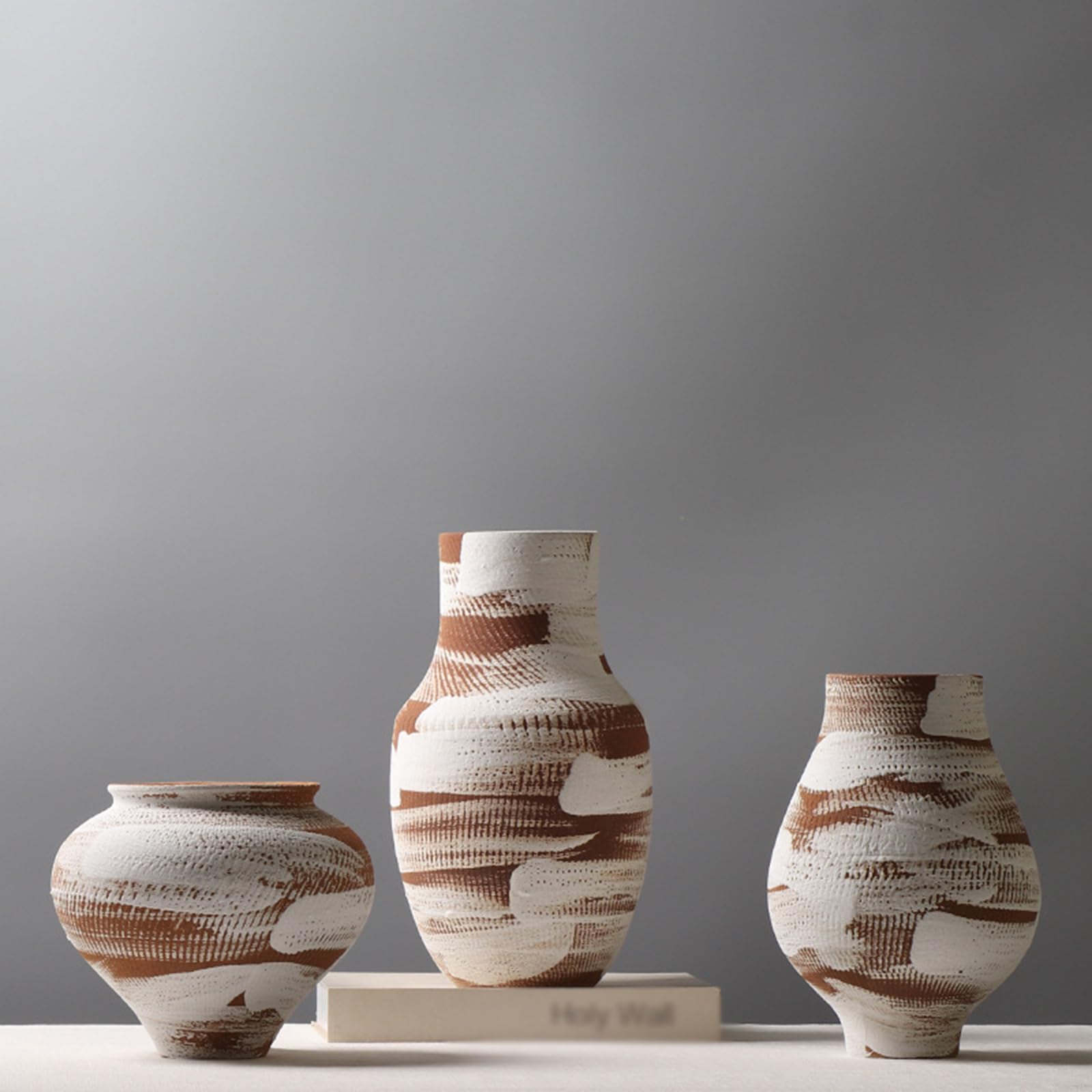 Wazon ceramiczny do wystroju domu, rustykalny, rustykalny, dekoracyjny, ceramiczny, terakotowy, na stół, do salonu, łazienki, na półkę, do kominka,E