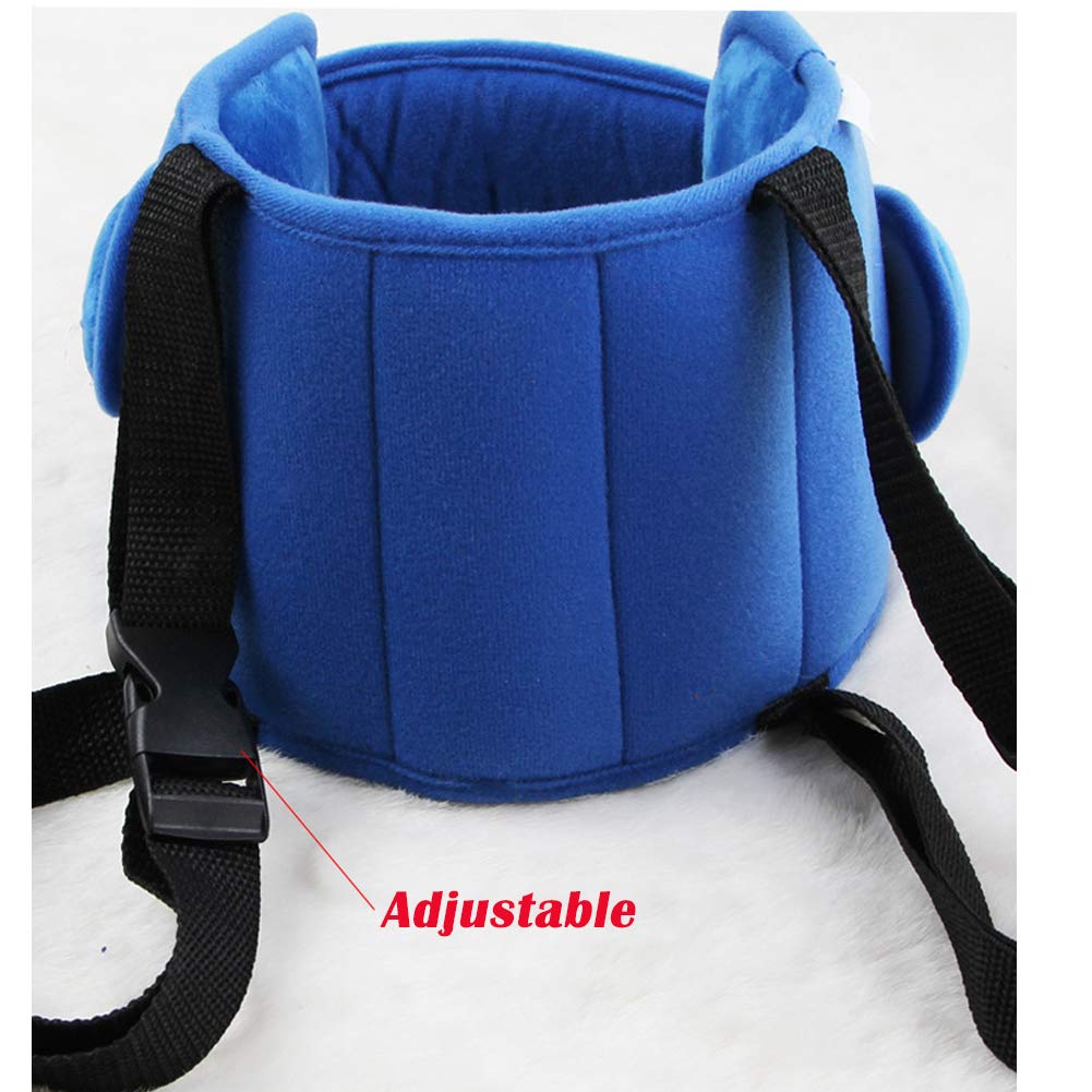 StoHua Adjustable Child Car Seat Head Support Band, Adjustable Head and Neck Support Band - A Comfortable Safe Sleep Solution, Blue Head Support Belt