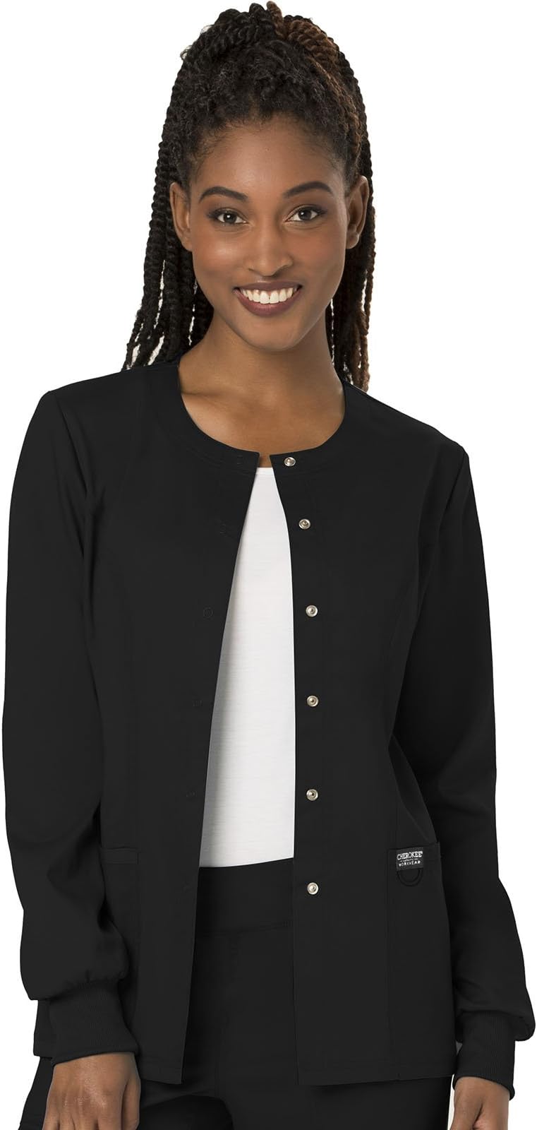 Snap Front Scrub Jackets for Women, Workwear Revolution Soft Stretch WW310