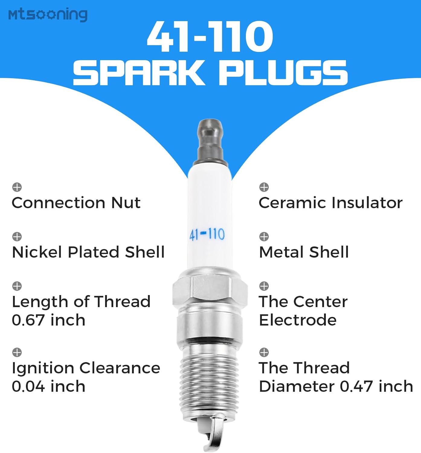 Mtsooning 8 Set 41-110 Iridium Spark Plugs & M8-48322 Spark Plug Wires Replacement for Chevy Silverado Suburban Avalanche Express GMC Escalade Yukon Sierra Savana 5.3 6.0L 6.2L