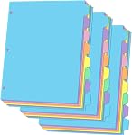 3 Ring Binder Dividers with TAB, Durable Plastic Write & Erase, 8 Tab 3 Hole Punch Dividers for 8.5 x 11'' Letter Size Papers, Ideal for Student, Teacher, Macaron 2 Sets