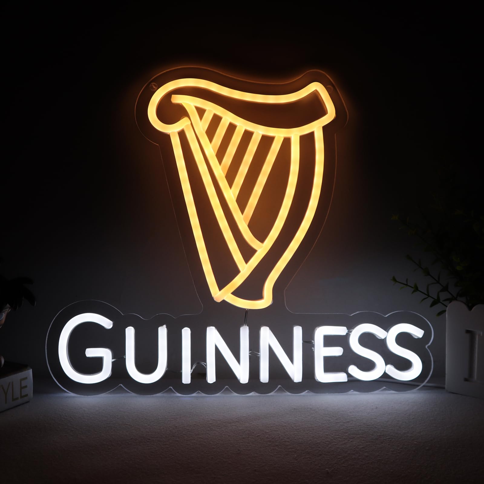 WonderfulLife Guinness Beer Neon Sign for Bar Pub Party Man Cave