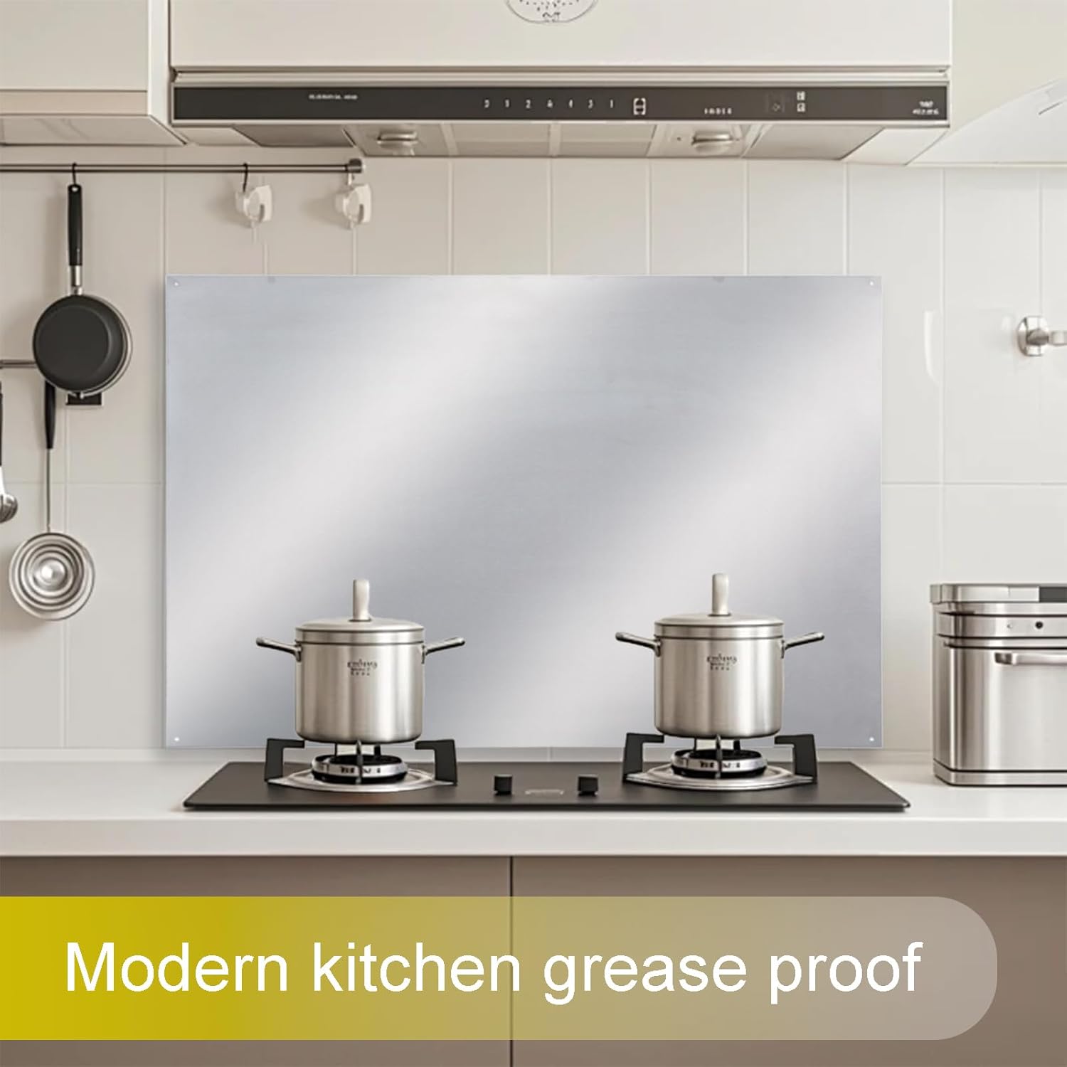 SHACO 24x30 Inch Stainless Steel Backsplash for Stove, Metal Panel Splatter Guard for Stovetop with Pre-drilled Hole, Microfiber Towel and Matching Screw for Easy Installation (30" x 24")