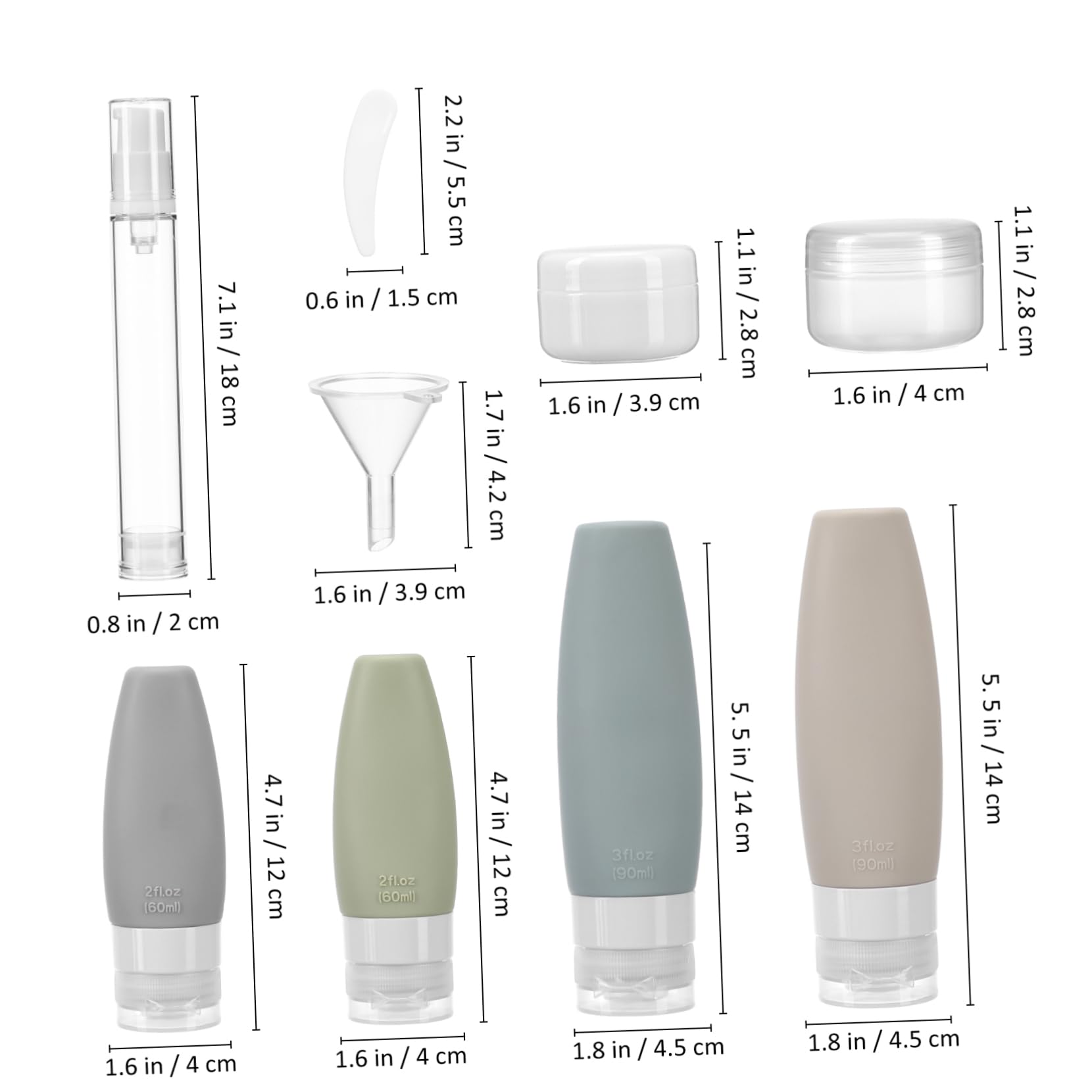 FRCOLOR 4 Sets Silikon Flaschen Set Lotionsflaschen Shampoo Flaschen Quetschflaschen Sprühflaschen Reiseflasche Reisebehälter Für Toilettenartikel Shampoo Spender Toilettenartikel
